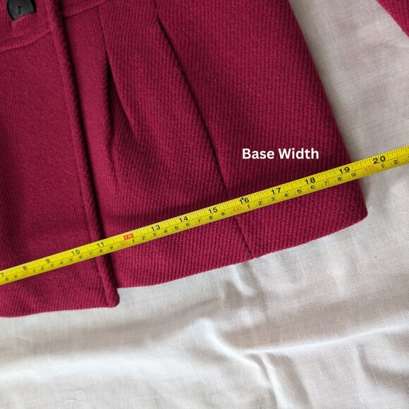 JACOB Wine Red Collared Wool Pleated Jacket Women's Size L - Picture 13 of 13